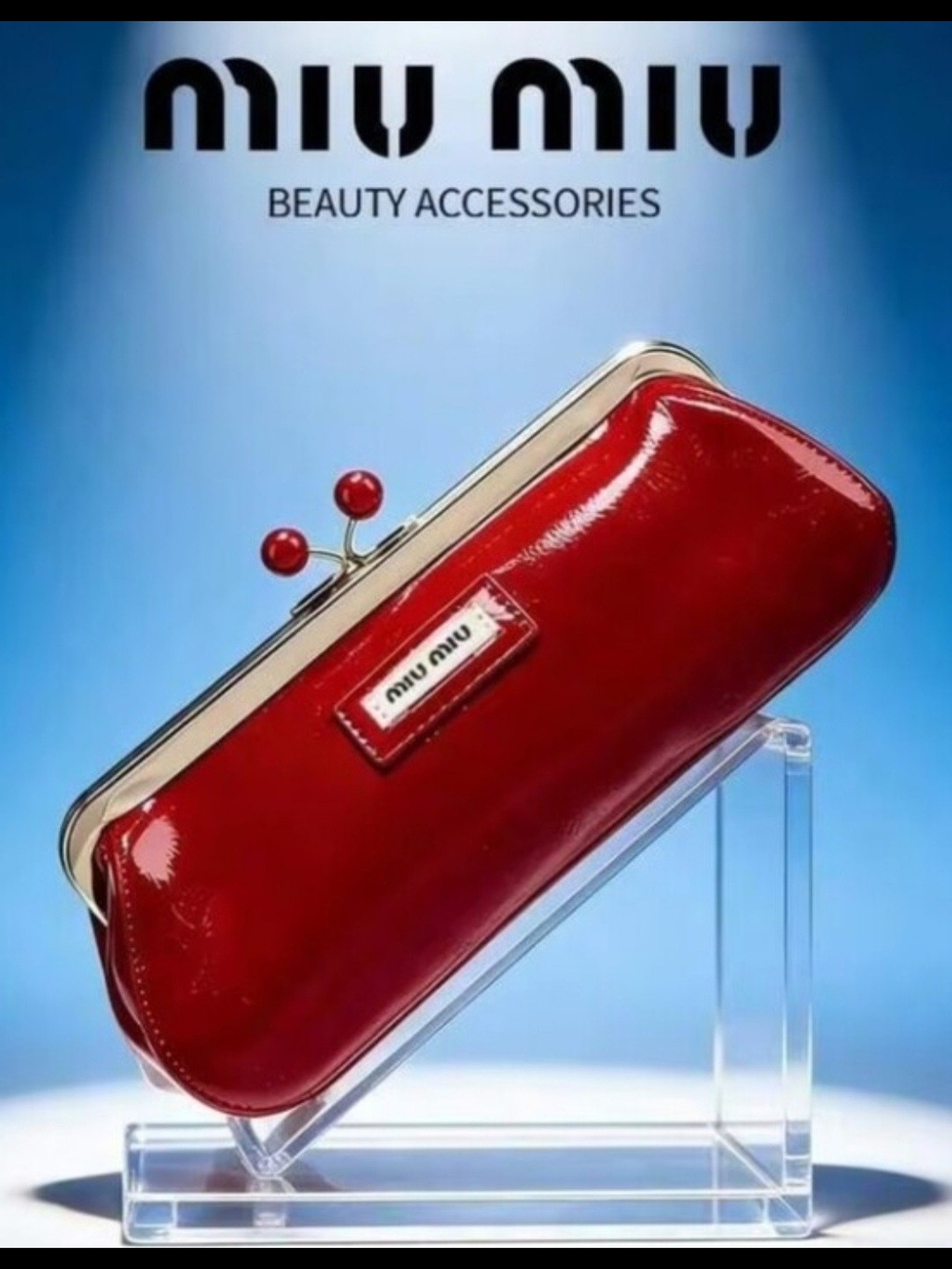 VIP Precision GWP Mui Mui Red Patent Leather Kisslock Clutch Pouch